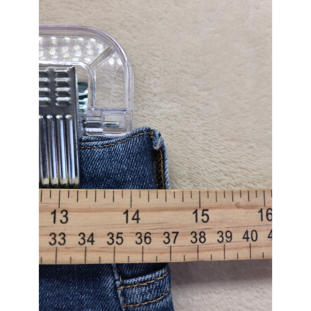 Gap Denim Cigarette High Rise Jeans Womens 27 4R Medium Wash Raw Hem Blue Boho - Picture 7 of 9
